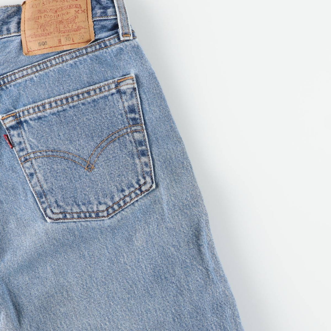 90'S Levi's 6501-0193 Straight Denim Pants, Made in USA, Women's Size L (W30), Vintage cotton blue type Vintage Second Hand