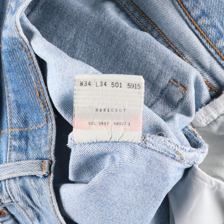 90'S Levi's 501-5915 Straight Denim Pants, Made in USA, Men's, Size W33, Vintage cotton blue type Vintage Second Hand