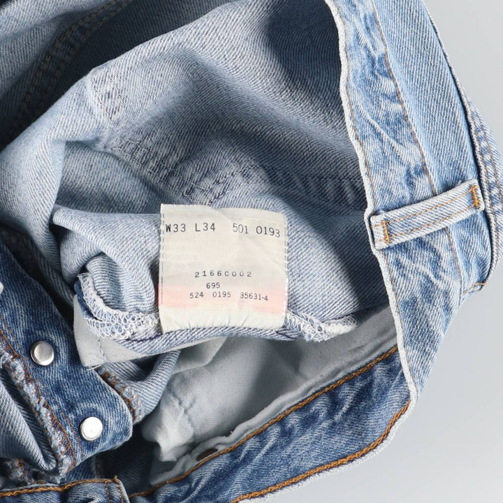 90'S Levi's 501 Straight Denim Pants, Made in USA, Men's, W32, Vintage cotton Blue type light blue Vintage Second Hand