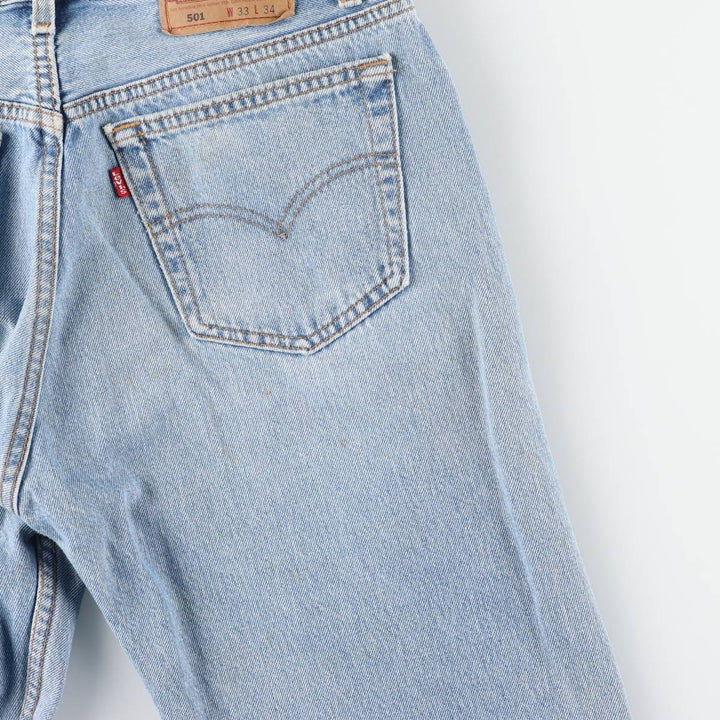 90'S Levi's 501 Straight Denim Pants, Made in USA, Men's, W32, Vintage cotton Blue type light blue Vintage Second Hand