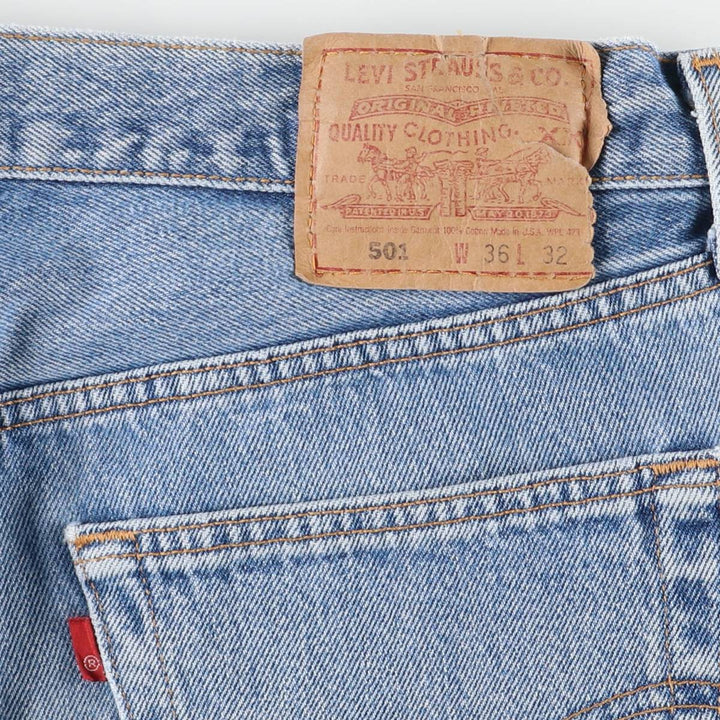 90'S Levi's 501 Straight Denim Pants, Made in USA, Men's, Size W35, Vintage cotton blue type Vintage Second Hand