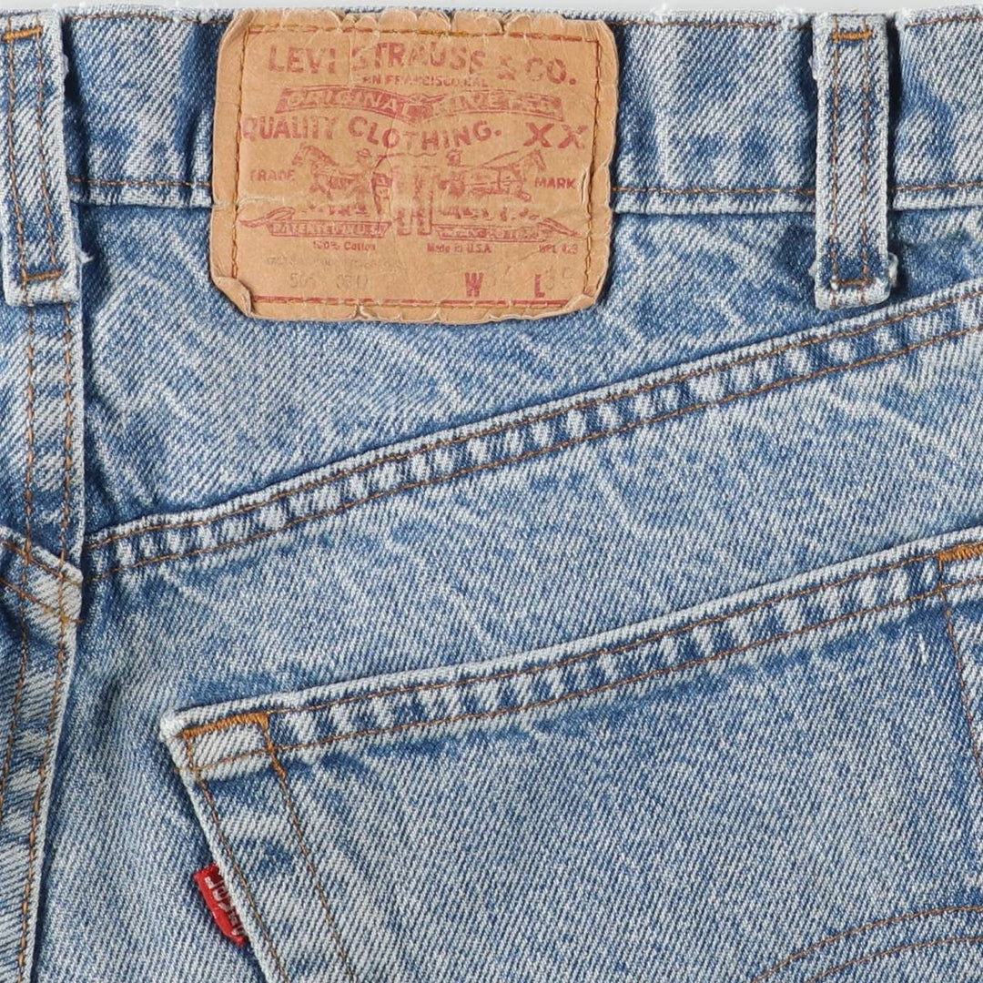 Vintage 1990'S Levi's 505 tapered denim pants, men's size W34. unclear Blue type light blue Vintage Second Hand