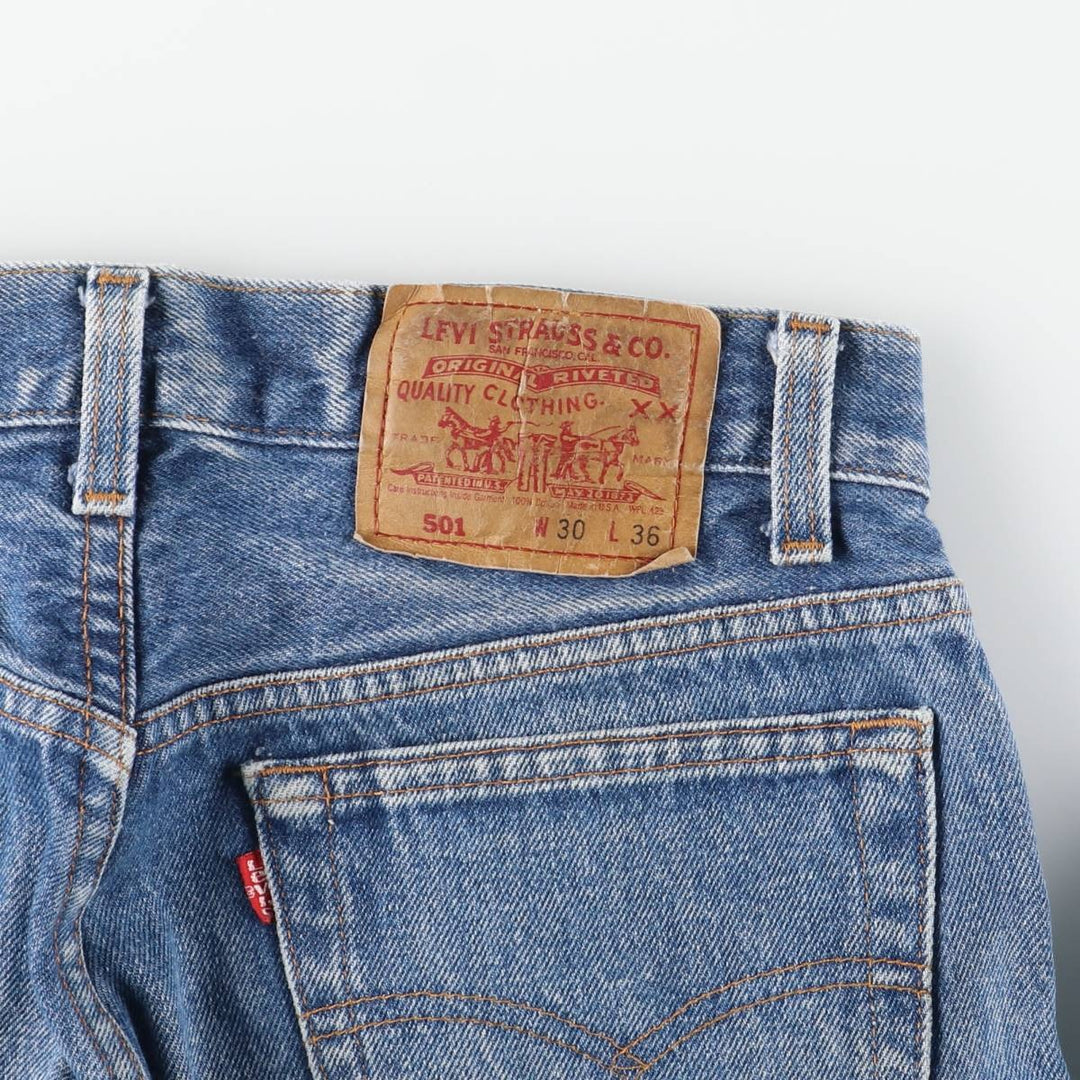 90'S Levi's 501 Straight Denim Pants, Made in USA, Men's, W29, Vintage cotton blue type Vintage Second Hand