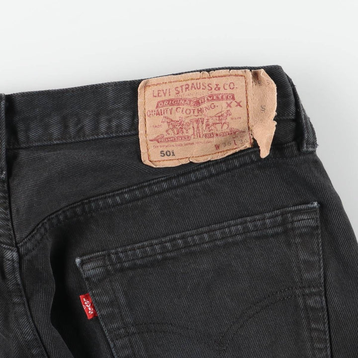 90'S Levi's 501 Euro Model Black Denim Straight Denim Pants, Men's, W35, Vintage cotton black type Vintage Second Hand