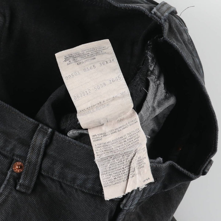 90'S Levi's 501 Euro Model Black Denim Straight Denim Pants, Men's, W35, Vintage cotton black type Vintage Second Hand