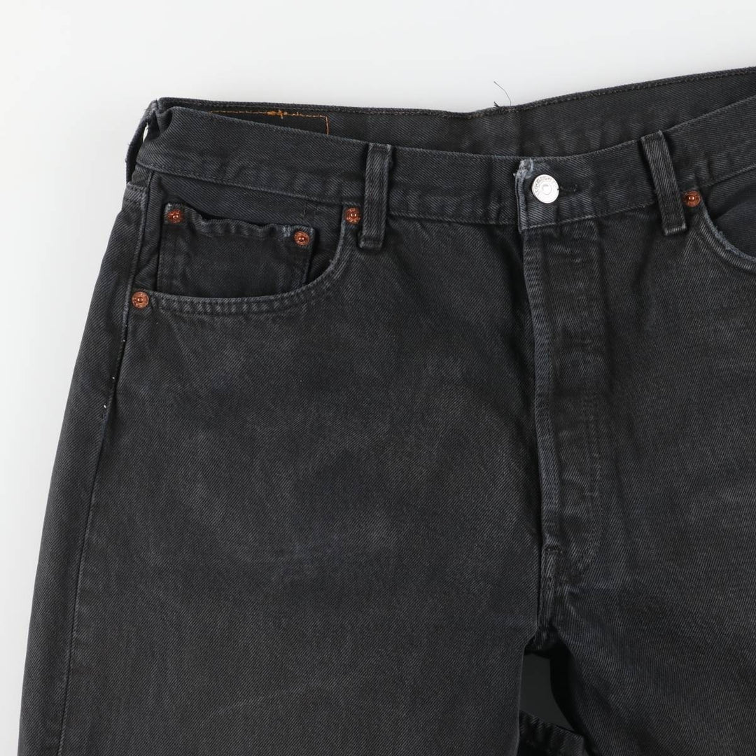 90'S Levi's 501 Euro Model Black Denim Straight Denim Pants, Men's, W35, Vintage cotton black type Vintage Second Hand