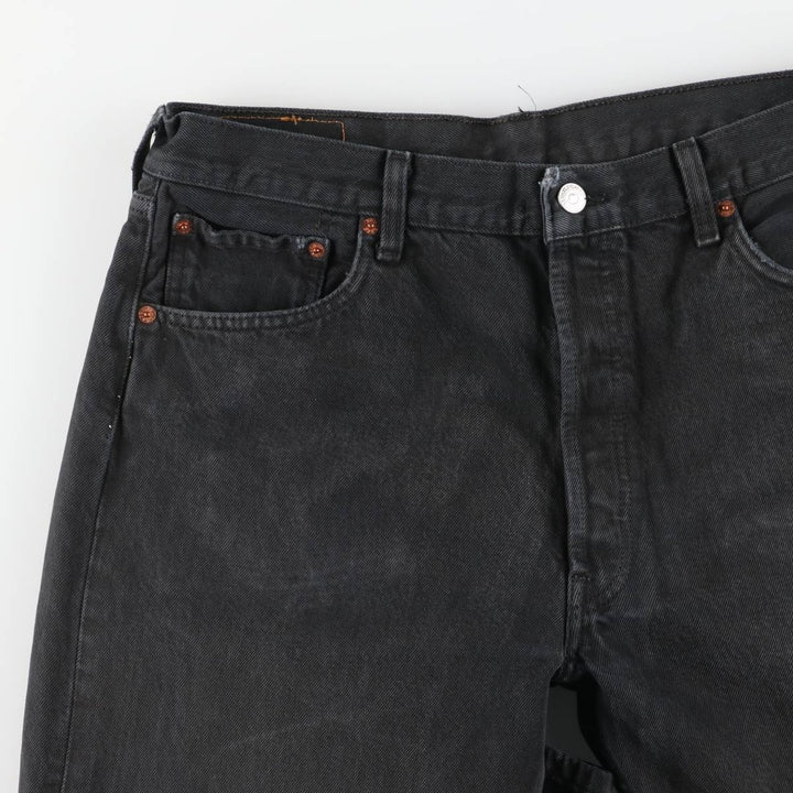 90'S Levi's 501 Euro Model Black Denim Straight Denim Pants, Men's, W35, Vintage cotton black type Vintage Second Hand