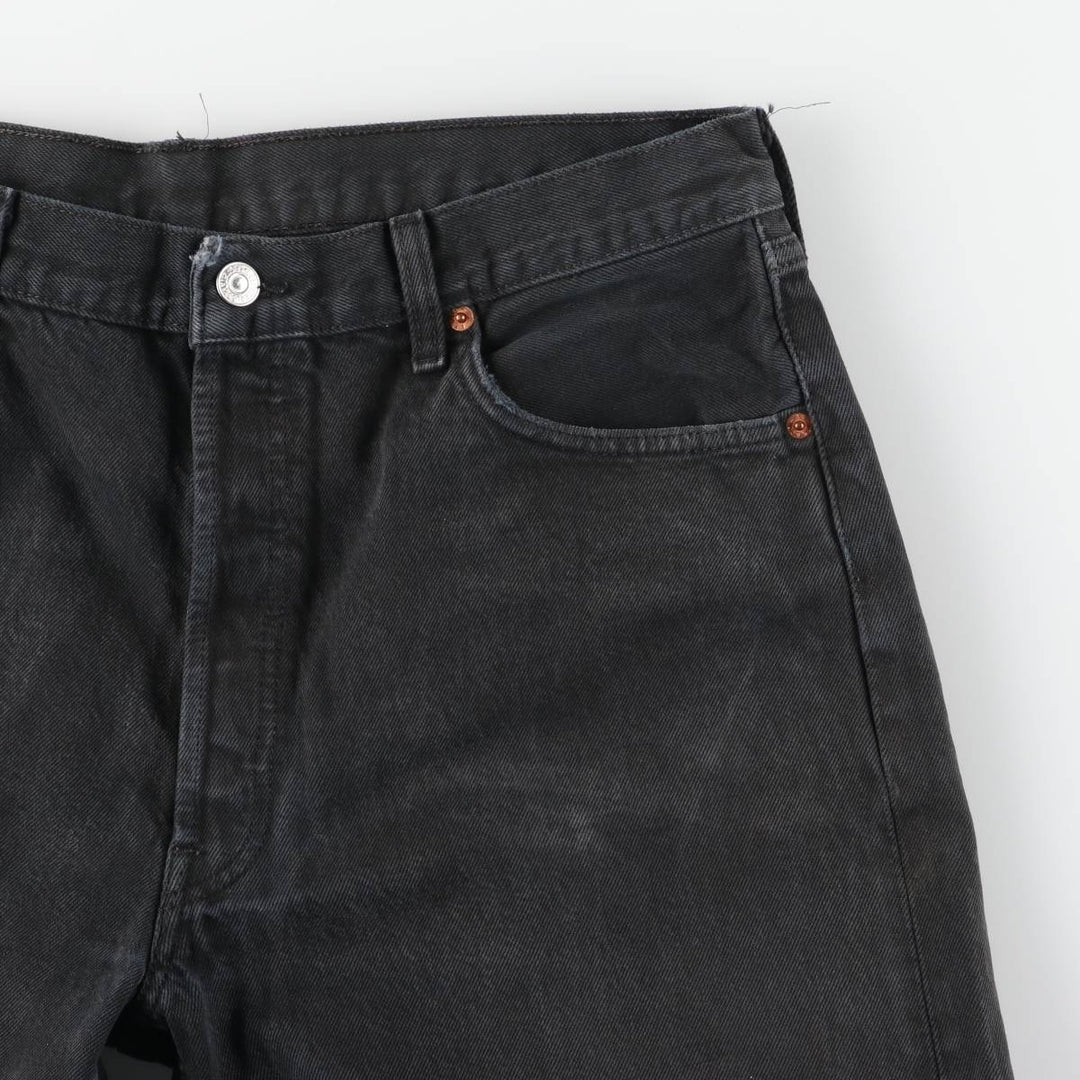 90'S Levi's 501 Euro Model Black Denim Straight Denim Pants, Men's, W35, Vintage cotton black type Vintage Second Hand