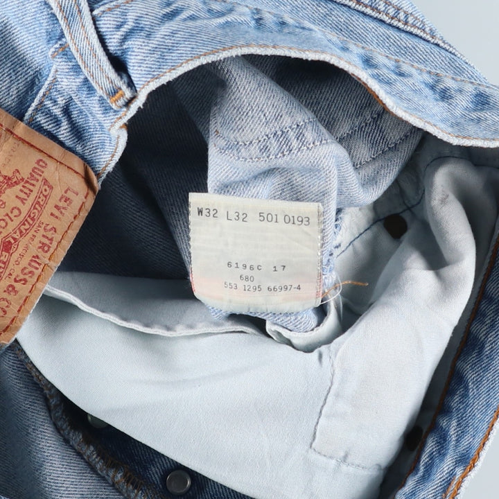 90'S Levi's 501-0193 Straight Denim Pants Made in USA Men's W30 Vintage cotton blue type Vintage Second Hand