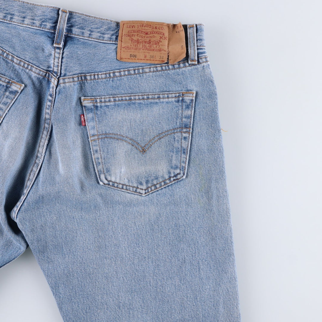 2000'S Levi's 501-0193 Straight Denim Pants, Made in USA, Men's Size 34 (approx.) cotton blue type Vintage Second Hand