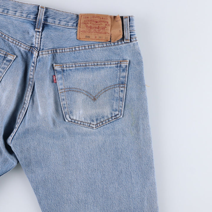 2000'S Levi's 501-0193 Straight Denim Pants, Made in USA, Men's Size 34 (approx.) cotton blue type Vintage Second Hand