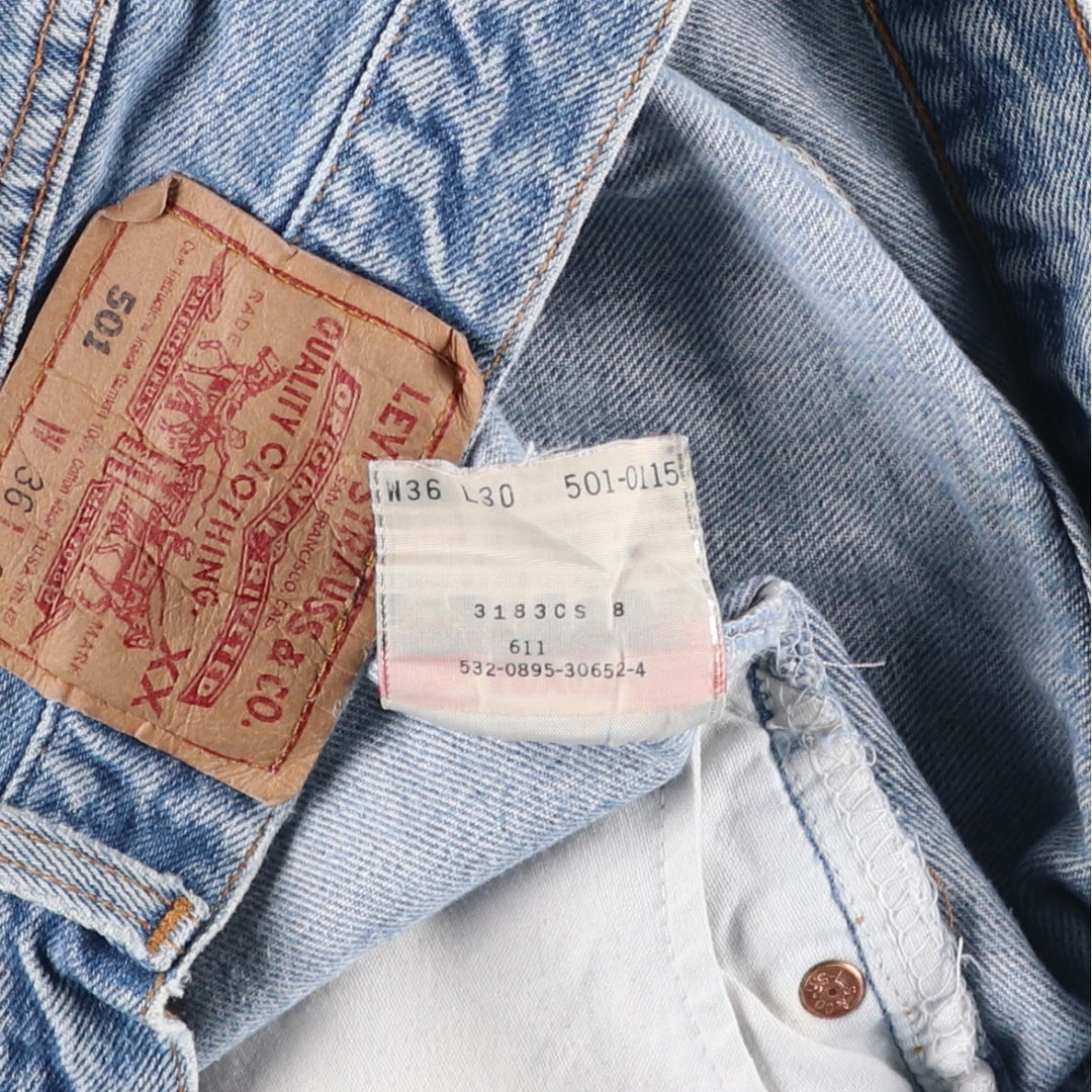 90'S Levi's 501-0115 Straight Denim Pants Made in USA Men's W36 Vintage cotton blue type Vintage Second Hand