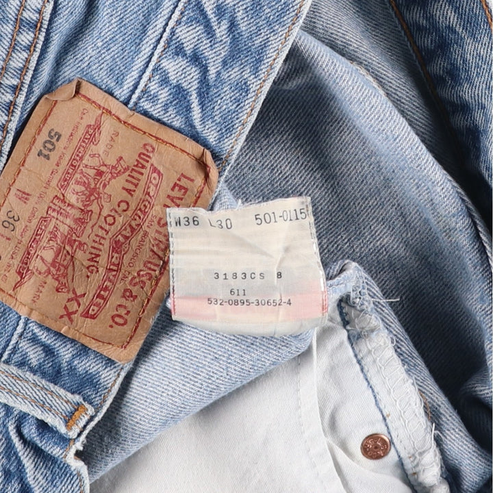 90'S Levi's 501-0115 Straight Denim Pants Made in USA Men's W36 Vintage cotton blue type Vintage Second Hand
