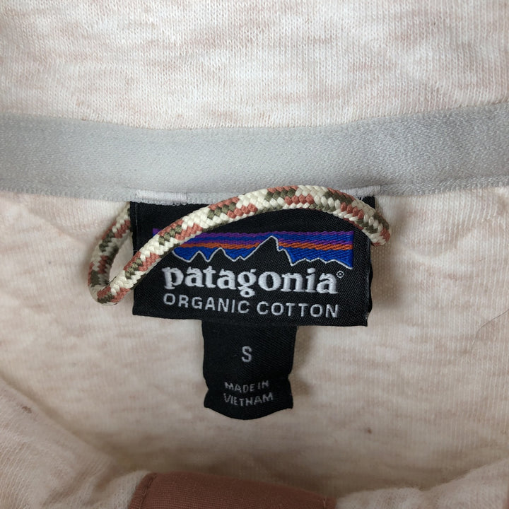 Patagonia Organic Cotton Diamond Quilt Half-Snap Sweatshirt, Women's Size Small cotton Beige type Vintage Second Hand