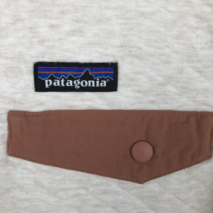 Patagonia Organic Cotton Diamond Quilt Half-Snap Sweatshirt, Women's Size Small cotton Beige type Vintage Second Hand