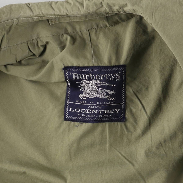 Burberry's 100% cotton Balmacaan coat, made in England, size L. cotton Khaki type Vintage Second Hand