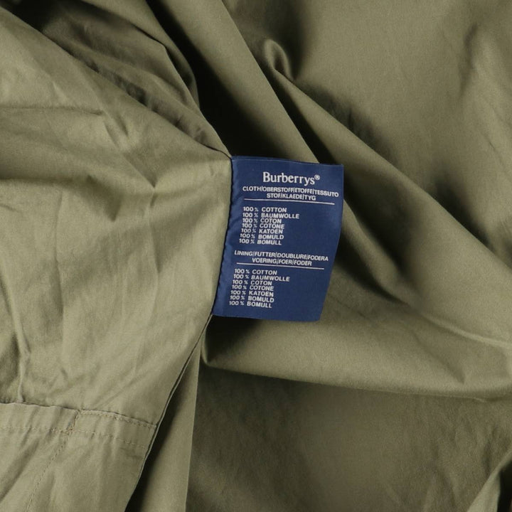 Burberry's 100% cotton Balmacaan coat, made in England, size L. cotton Khaki type Vintage Second Hand