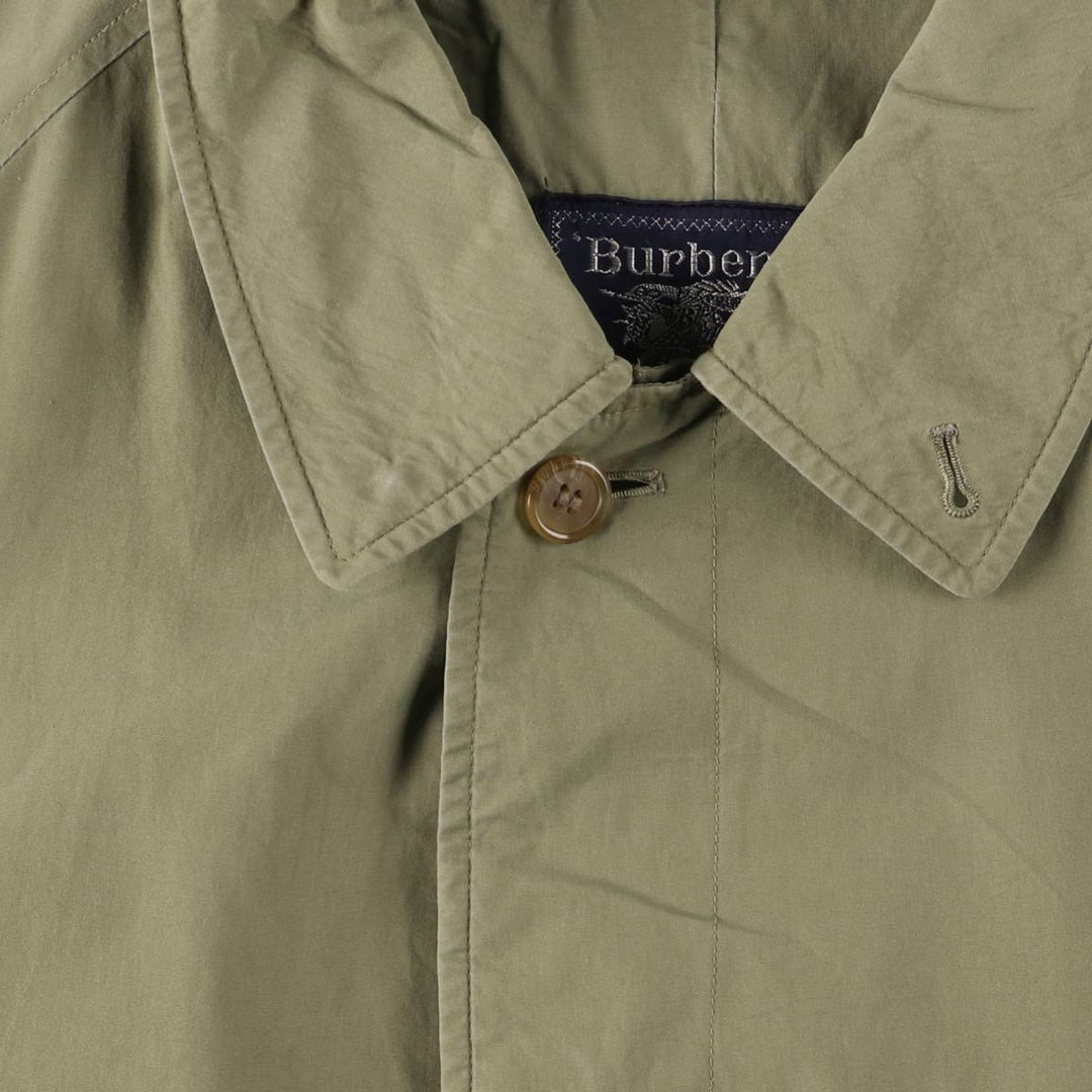 Burberry's 100% cotton Balmacaan coat, made in England, size L. cotton Khaki type Vintage Second Hand