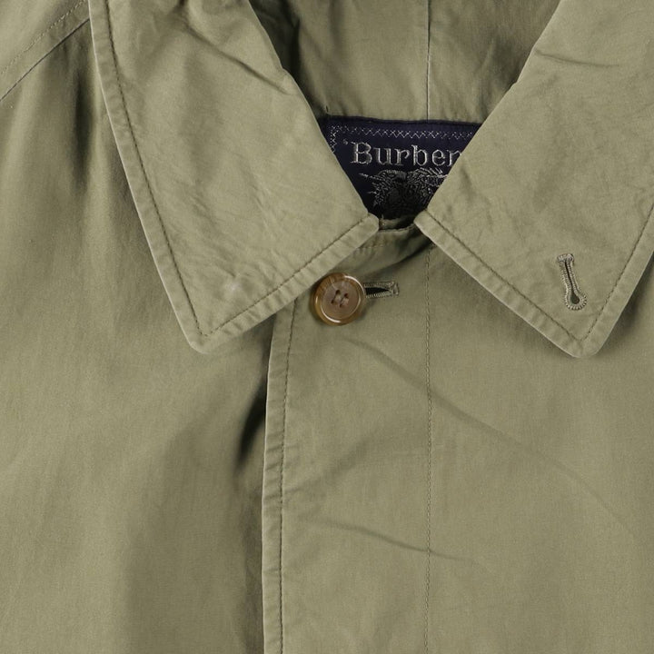 Burberry's 100% cotton Balmacaan coat, made in England, size L. cotton Khaki type Vintage Second Hand