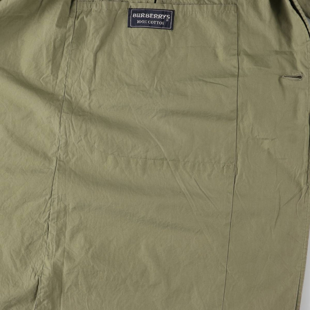 Burberry's 100% cotton Balmacaan coat, made in England, size L. cotton Khaki type Vintage Second Hand