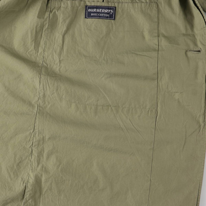 Burberry's 100% cotton Balmacaan coat, made in England, size L. cotton Khaki type Vintage Second Hand