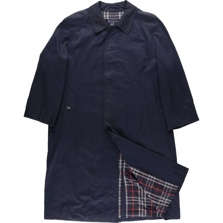 Burberry's Balmacaan Coat, Made in England, Men's XL Size cotton navy blue type Vintage Second Hand