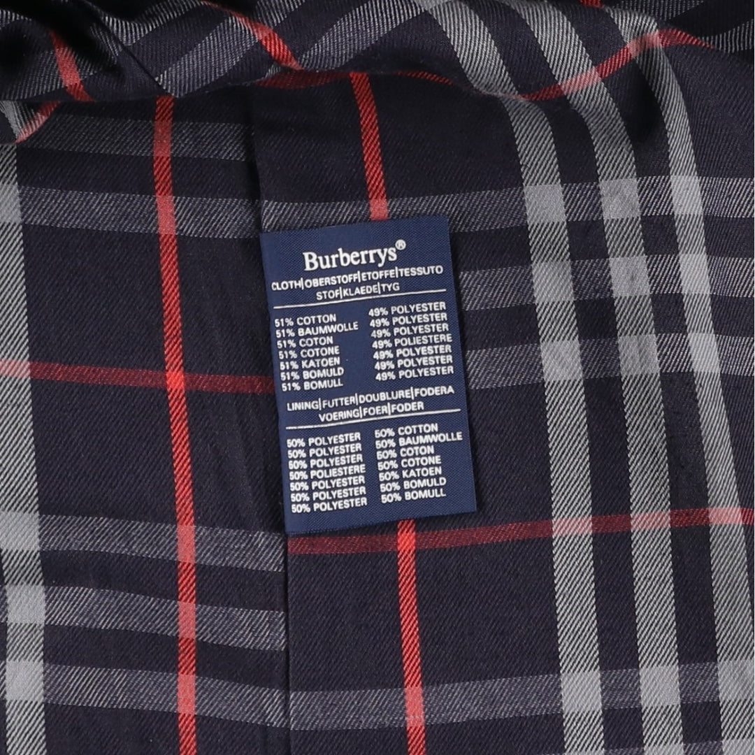 Burberry's Balmacaan Coat, Made in England, Men's XL Size cotton navy blue type Vintage Second Hand