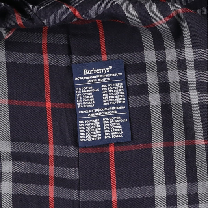 Burberry's Balmacaan Coat, Made in England, Men's XL Size cotton navy blue type Vintage Second Hand