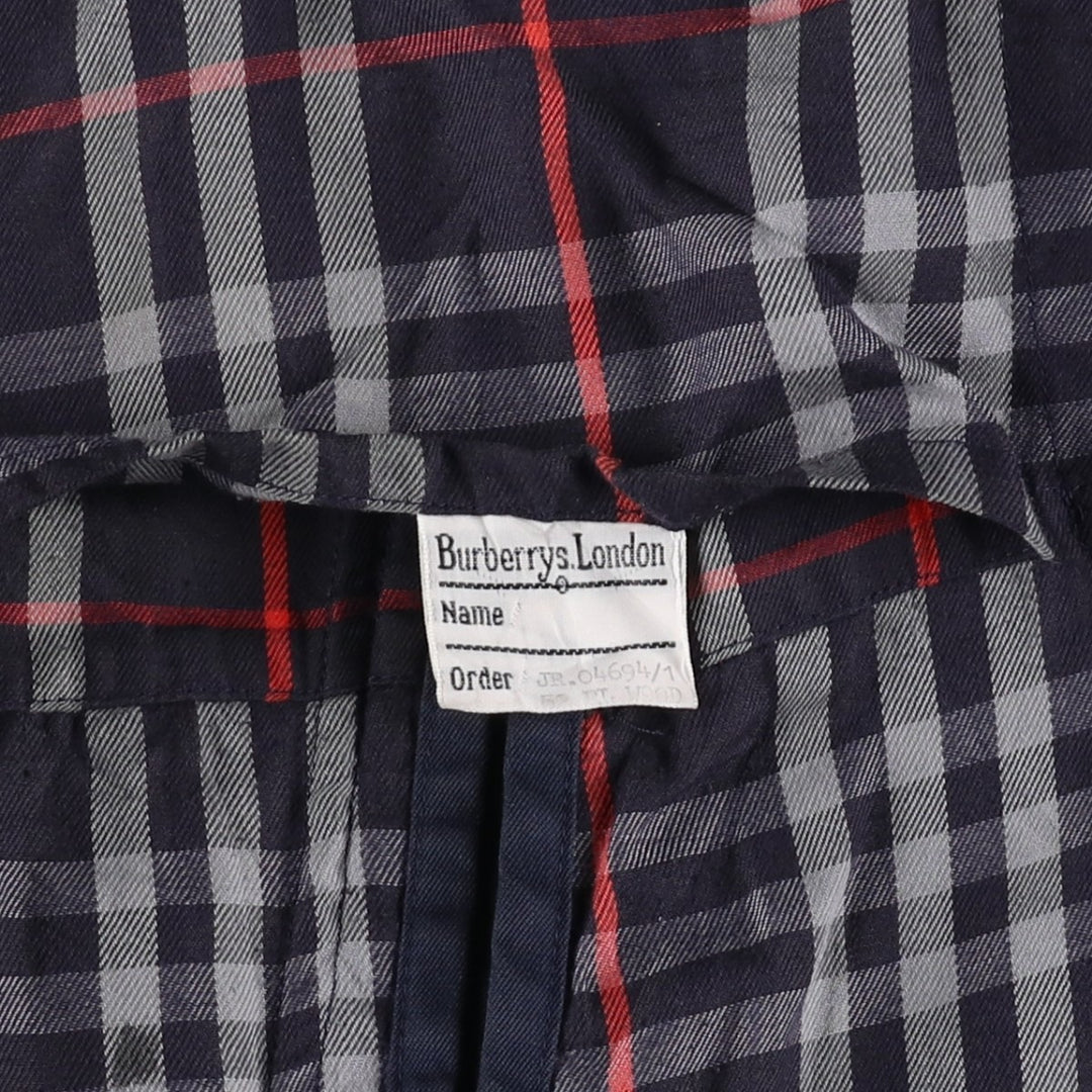 Burberry's Balmacaan Coat, Made in England, Men's XL Size cotton navy blue type Vintage Second Hand