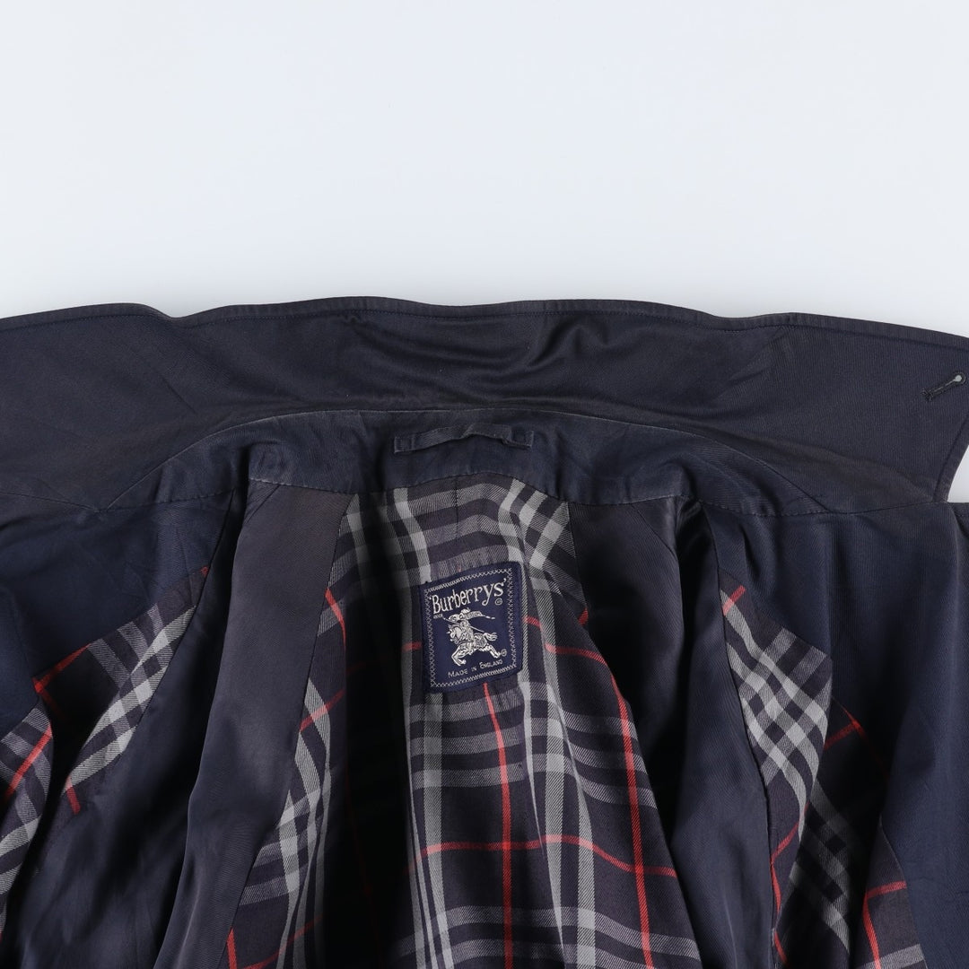 Burberry's Balmacaan Coat, Made in England, Men's XL Size cotton navy blue type Vintage Second Hand
