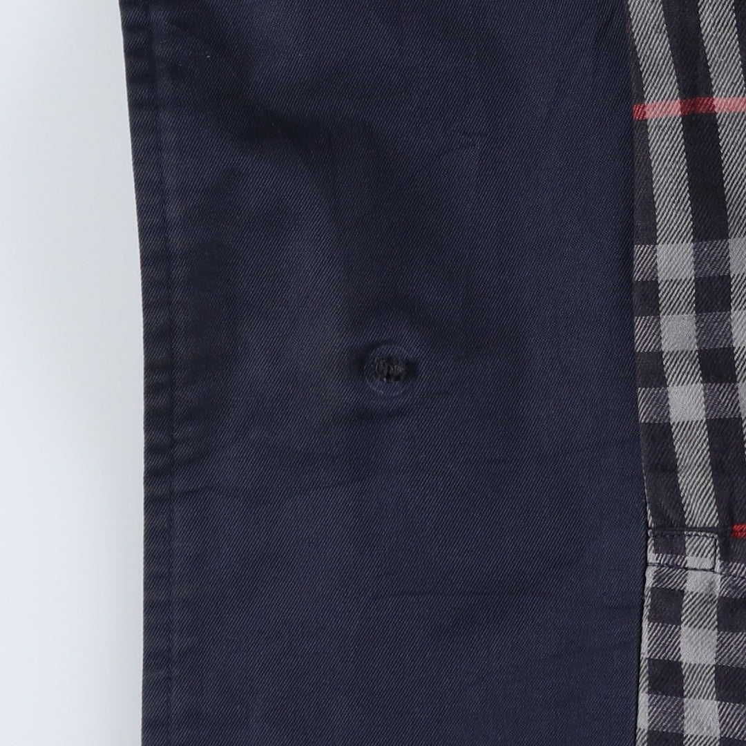 Burberry's Balmacaan Coat, Made in England, Men's XL Size cotton navy blue type Vintage Second Hand