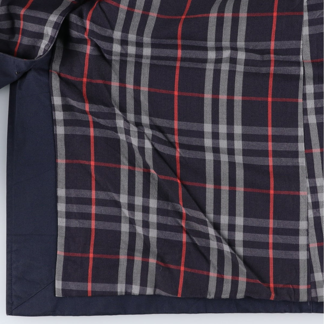 Burberry's Balmacaan Coat, Made in England, Men's XL Size cotton navy blue type Vintage Second Hand