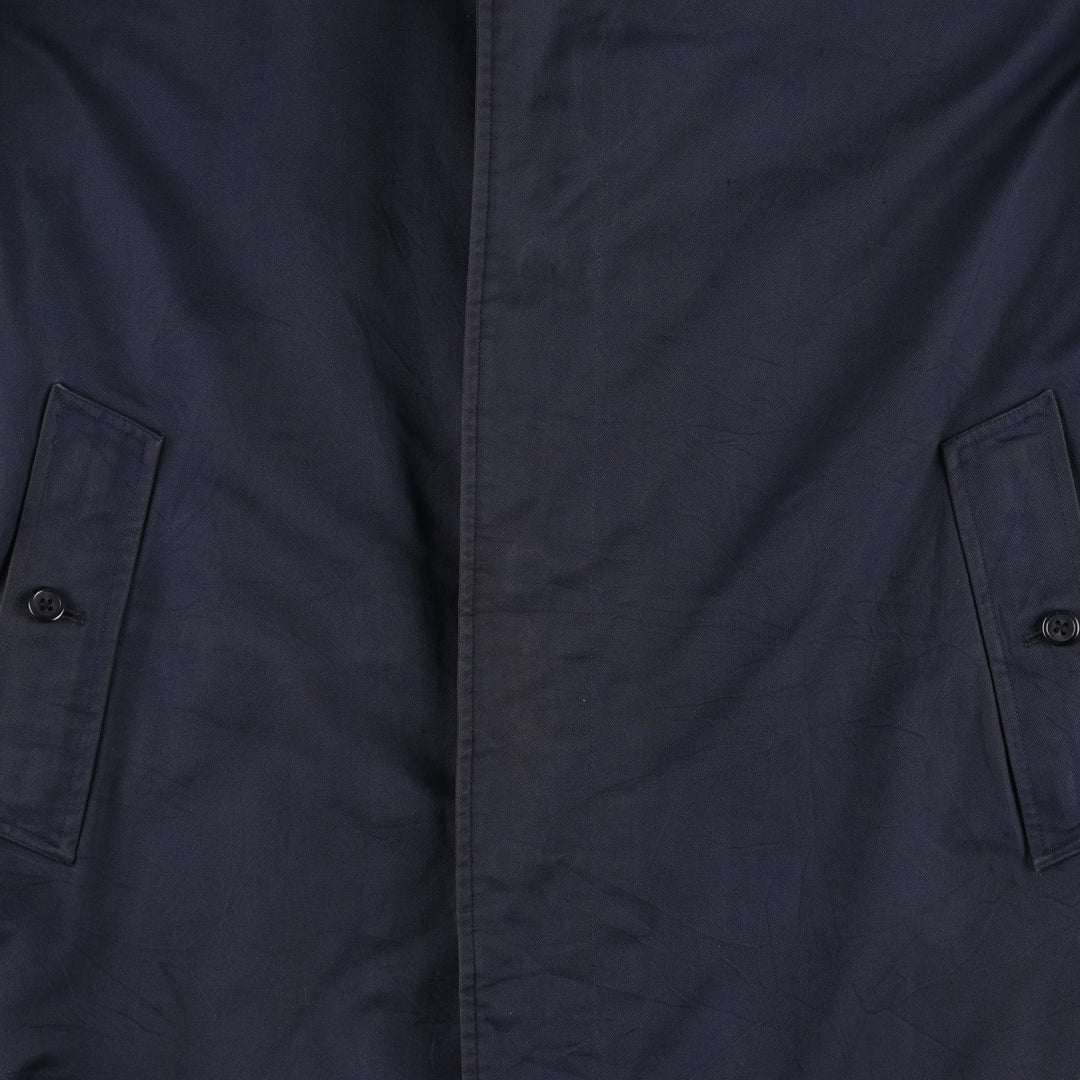 Burberry's Balmacaan Coat, Made in England, Men's XL Size cotton navy blue type Vintage Second Hand