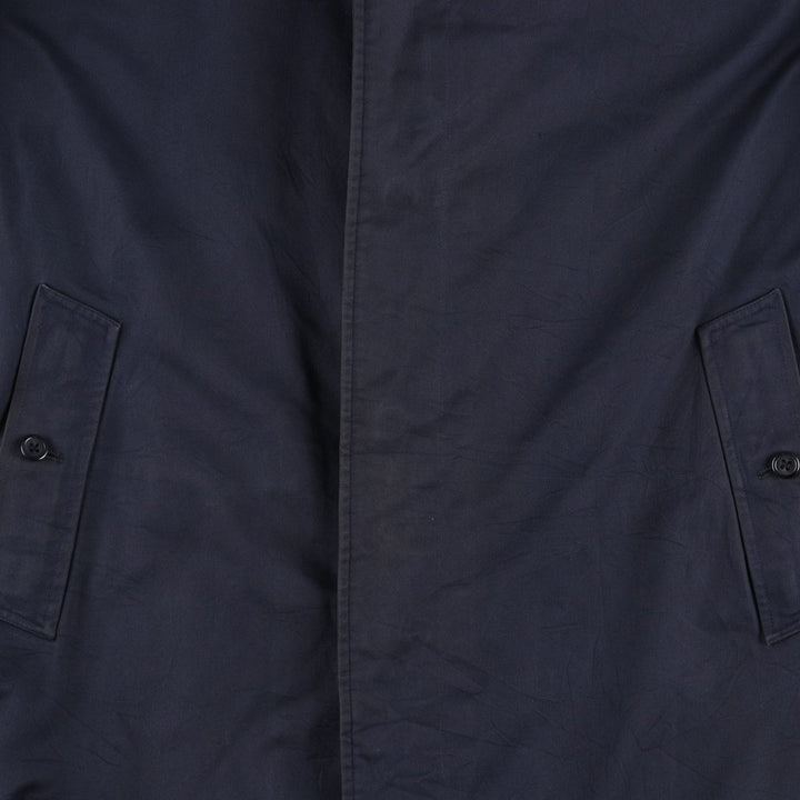 Burberry's Balmacaan Coat, Made in England, Men's XL Size cotton navy blue type Vintage Second Hand