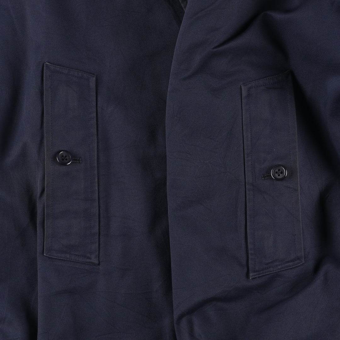 Burberry's Balmacaan Coat, Made in England, Men's XL Size cotton navy blue type Vintage Second Hand