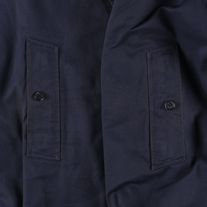 Burberry's Balmacaan Coat, Made in England, Men's XL Size cotton navy blue type Vintage Second Hand