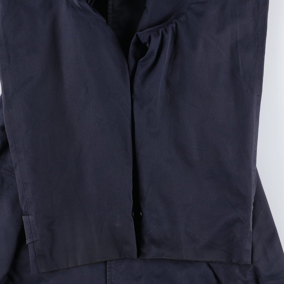 Burberry's Balmacaan Coat, Made in England, Men's XL Size cotton navy blue type Vintage Second Hand