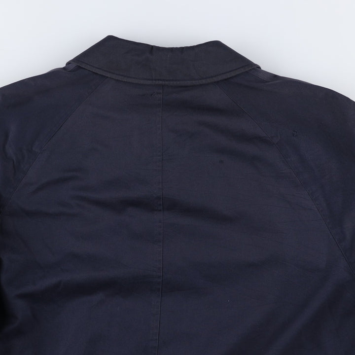 Burberry's Balmacaan Coat, Made in England, Men's XL Size cotton navy blue type Vintage Second Hand