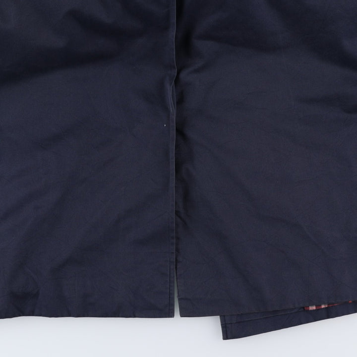 Burberry's Balmacaan Coat, Made in England, Men's XL Size cotton navy blue type Vintage Second Hand