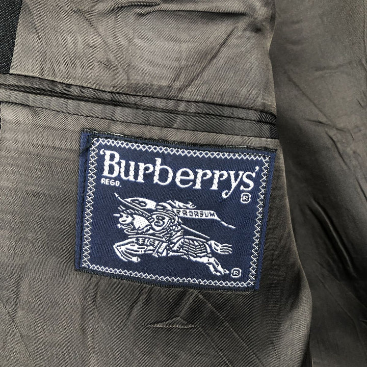 Burberry's Striped Wool Tailored Jacket, Made in USA, Men's Size Medium wool Charcoal Vintage Second Hand