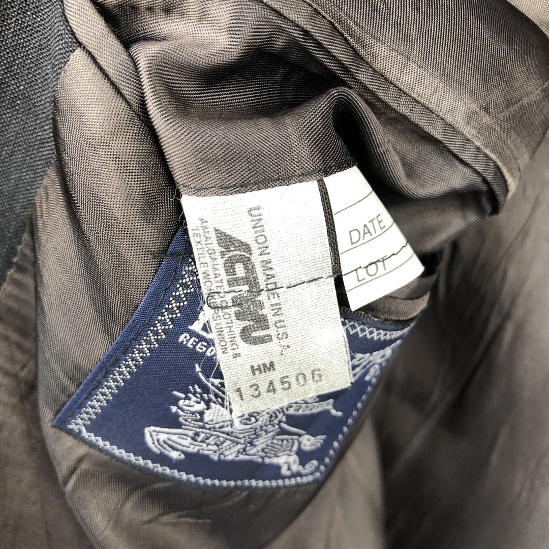 Burberry's Striped Wool Tailored Jacket, Made in USA, Men's Size Medium wool Charcoal Vintage Second Hand