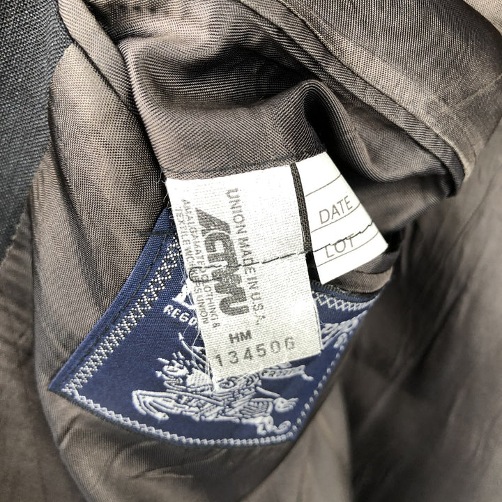 Burberry's Striped Wool Tailored Jacket, Made in USA, Men's Size Medium wool Charcoal Vintage Second Hand