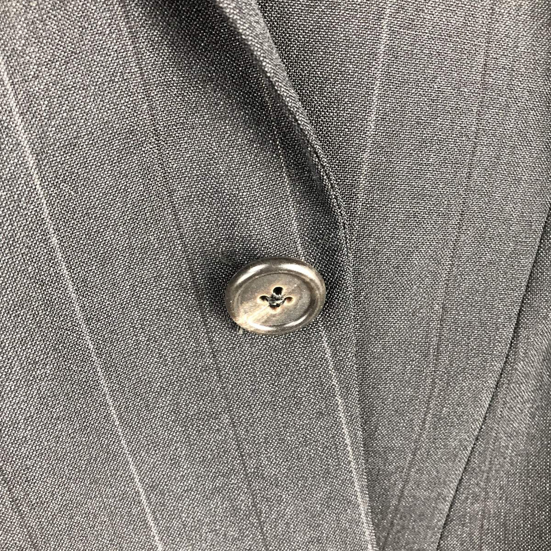 Burberry's Striped Wool Tailored Jacket, Made in USA, Men's Size Medium wool Charcoal Vintage Second Hand