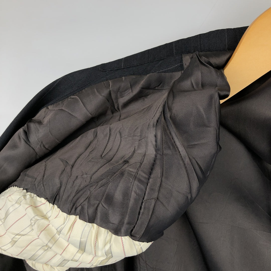 Burberry's Striped Wool Tailored Jacket, Made in USA, Men's Size Medium wool Charcoal Vintage Second Hand