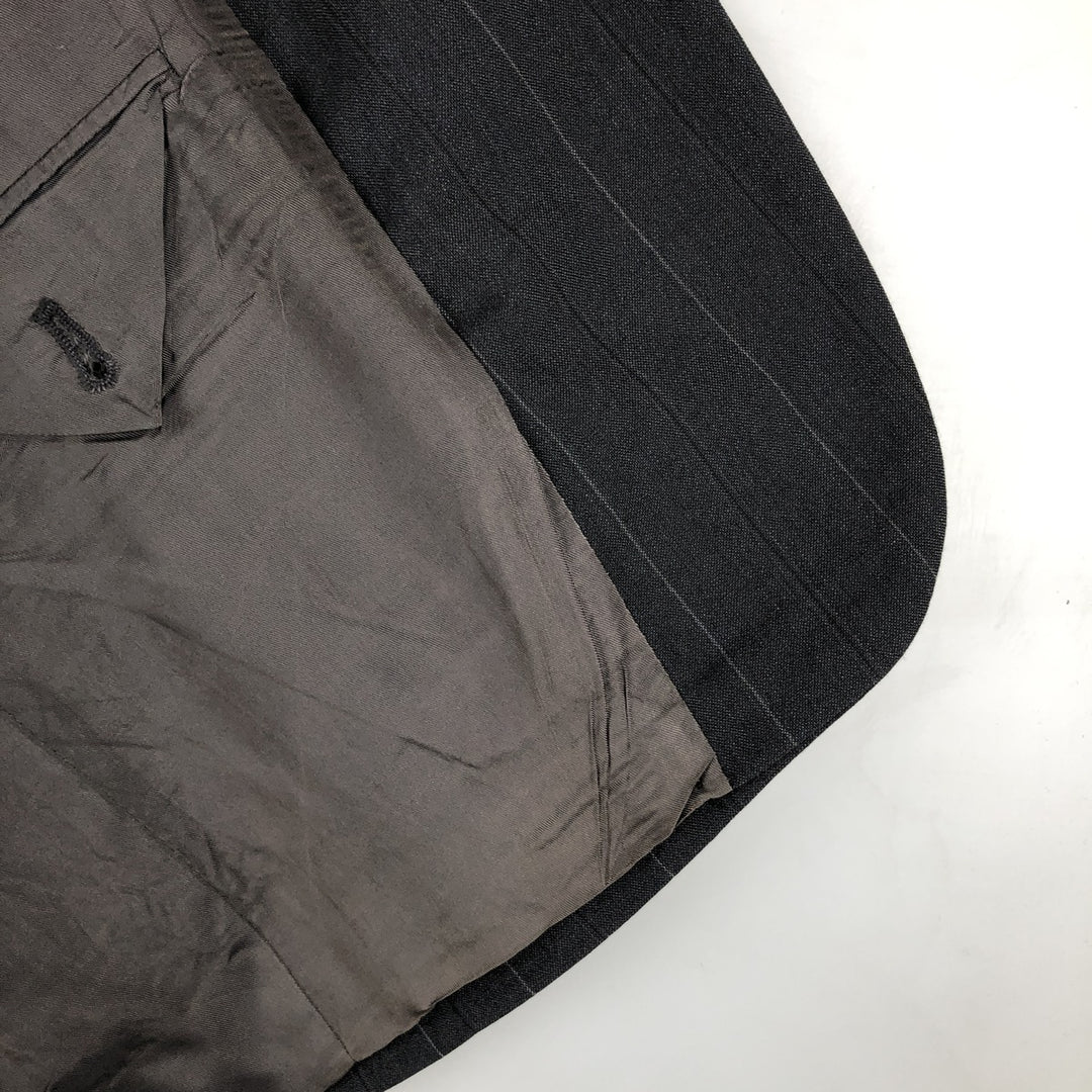 Burberry's Striped Wool Tailored Jacket, Made in USA, Men's Size Medium wool Charcoal Vintage Second Hand