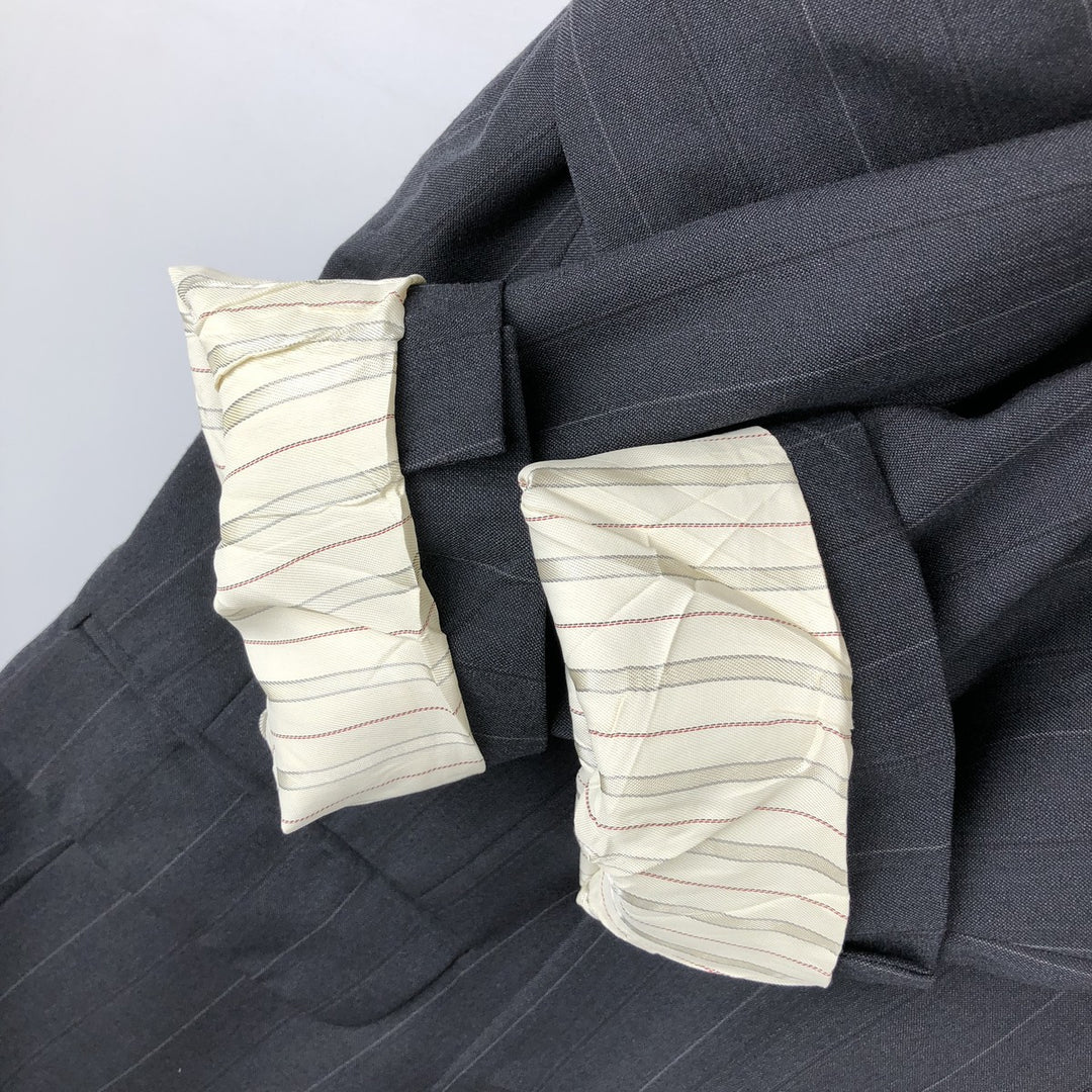 Burberry's Striped Wool Tailored Jacket, Made in USA, Men's Size Medium wool Charcoal Vintage Second Hand