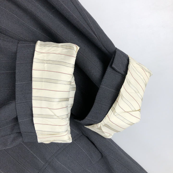 Burberry's Striped Wool Tailored Jacket, Made in USA, Men's Size Medium wool Charcoal Vintage Second Hand