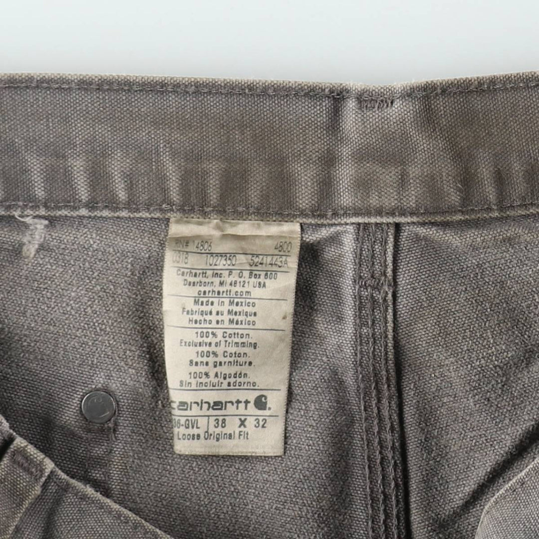 Carhartt Loose Original Fit Double Knee Duck Painter Pants, Men's W37 (approx.) cotton Khaki type sage green Vintage Second Hand