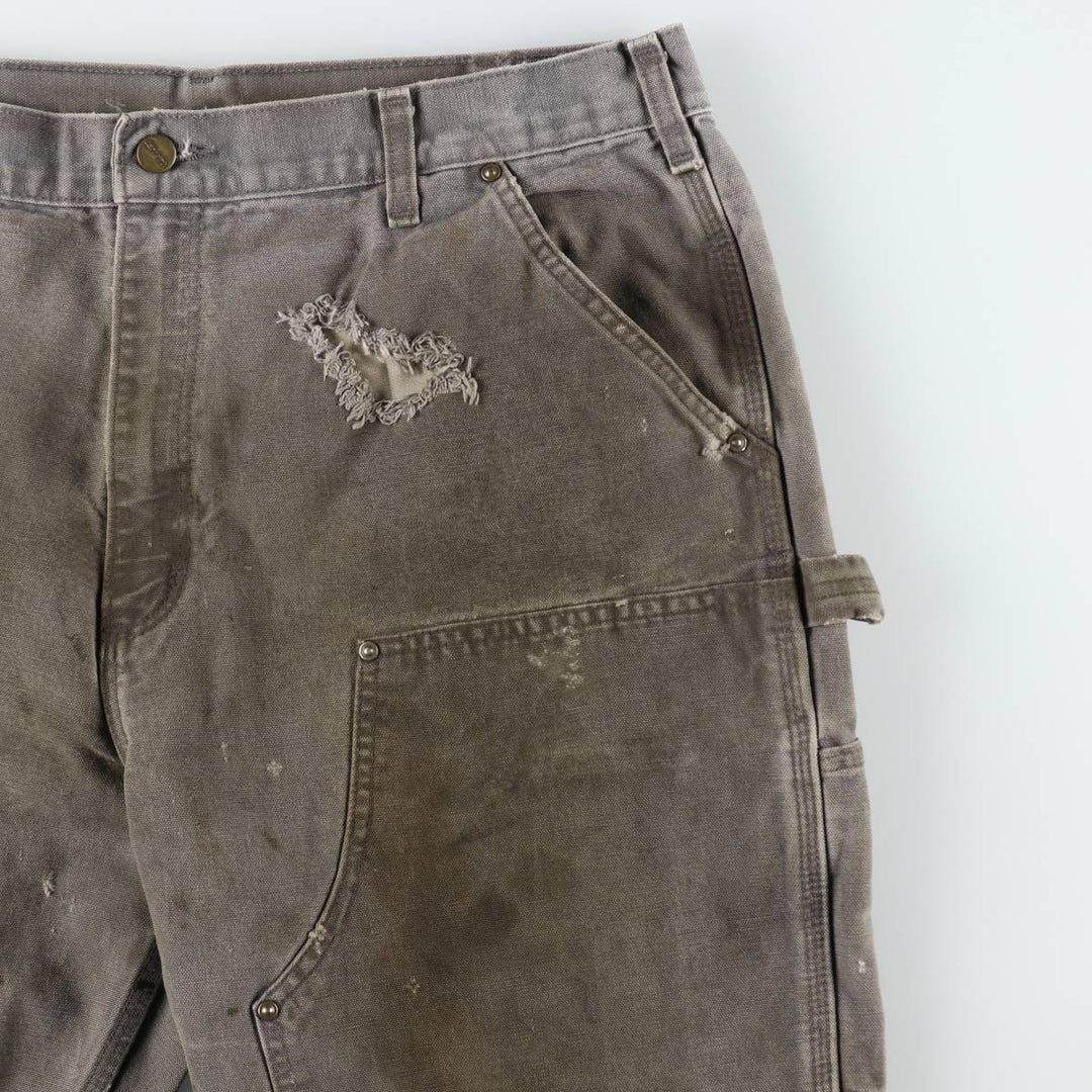 Carhartt Loose Original Fit Double Knee Duck Painter Pants, Men's W37 (approx.) cotton Khaki type sage green Vintage Second Hand