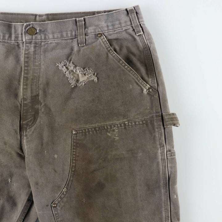 Carhartt Loose Original Fit Double Knee Duck Painter Pants, Men's W37 (approx.) cotton Khaki type sage green Vintage Second Hand